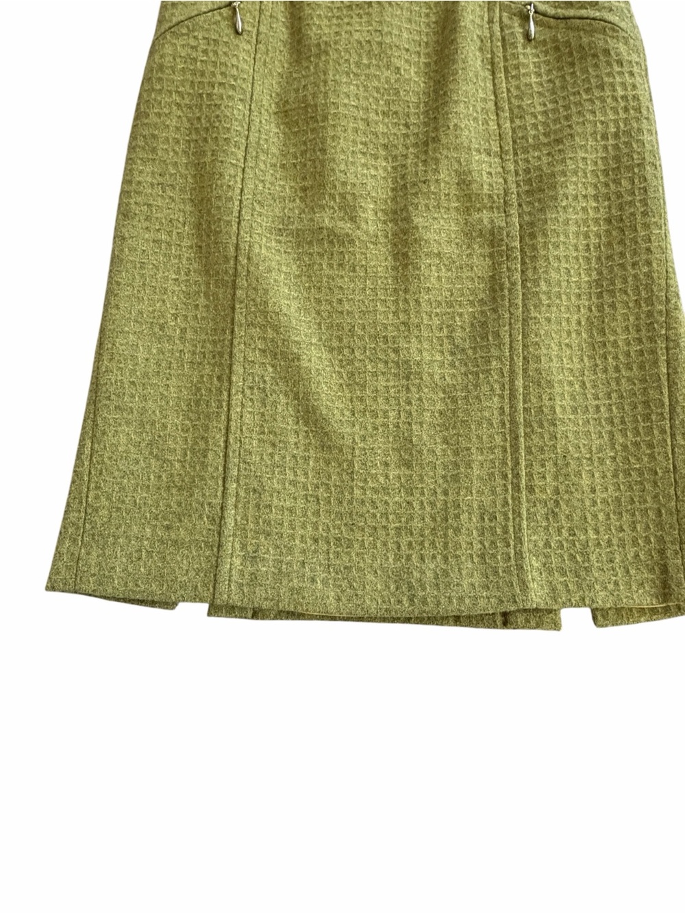 Vtg Milly of New York Olive Green A-Line Wool Blend Skirt Size 4 - Picture 3 of 7